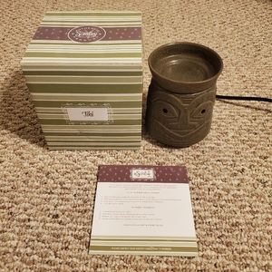 SCENTSY Wax Warmer TIKI LUAU FullSize brown ceramic RETIRED